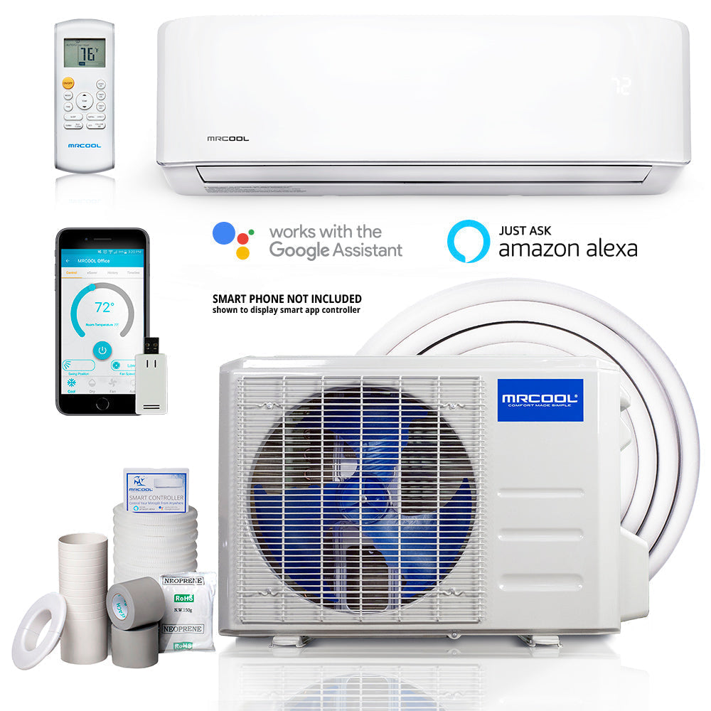 Advantage 36K BTU Heat Pump Condenser & Wall Mount Air Handler 230 Volt 16 SEER with Enhanced WiFi and 16ft Line Set Install Kit
